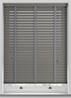 Cheap Grey 50mm Wood Venetian Blind with Tapes