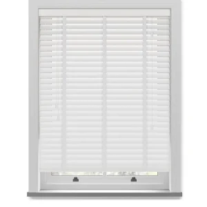 Off White Faux Wood Venetian Blinds With Tapes