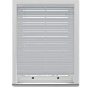 Realm Grey Faux Wood Venetian Blinds With Cords