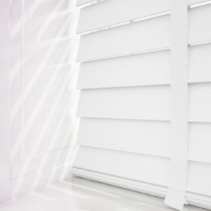 Smart White Woodgrain Venetian Blind with Tapes