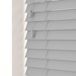 Dove Grey Faux Wood Blinds With Cords