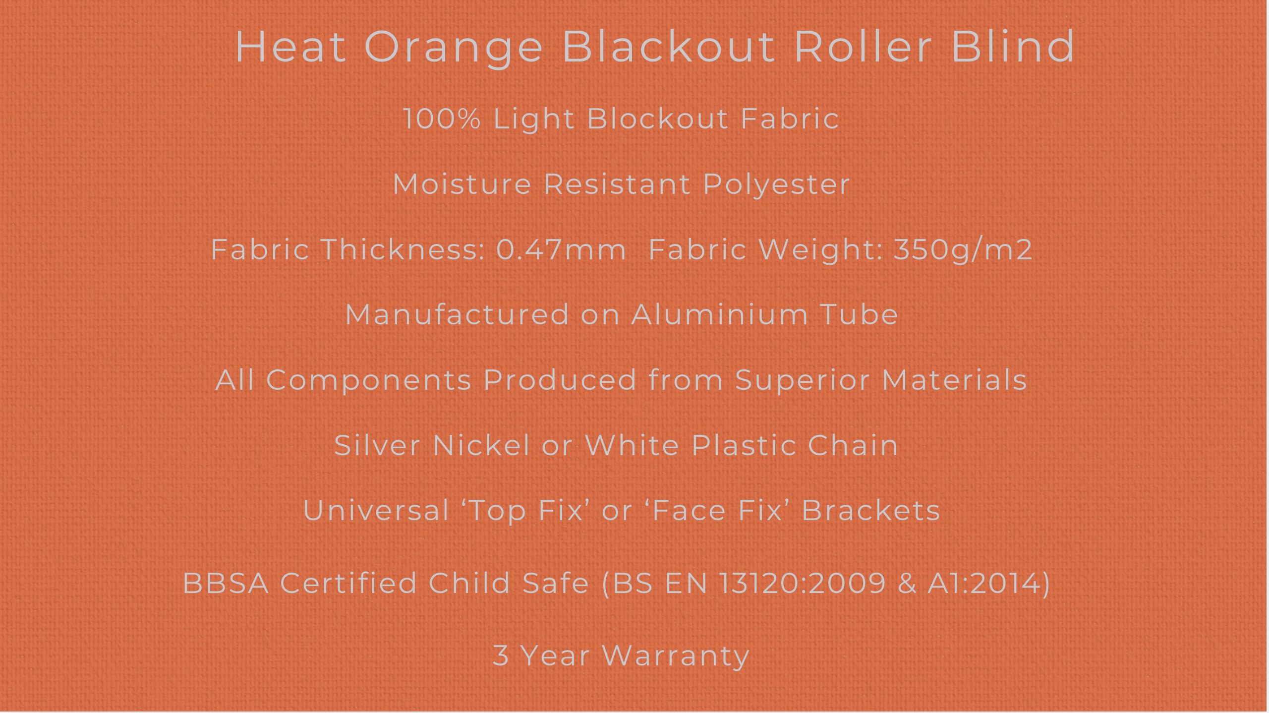 Orange Blackout Roller Blind